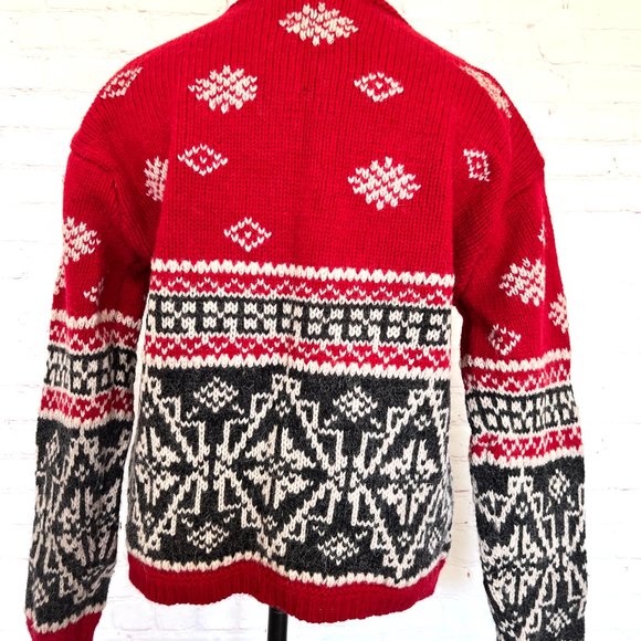 Retro Eddie Bauer Wool Alpaca Cardigan - Cozy Ski Style - Size Small Petite - Picture 6 of 9
